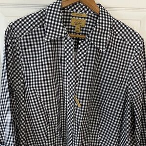 Investments Black and White Checkered Button Down Shirt